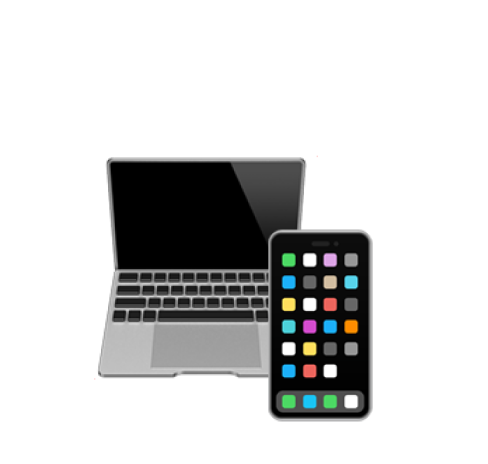 A laptop and a phone